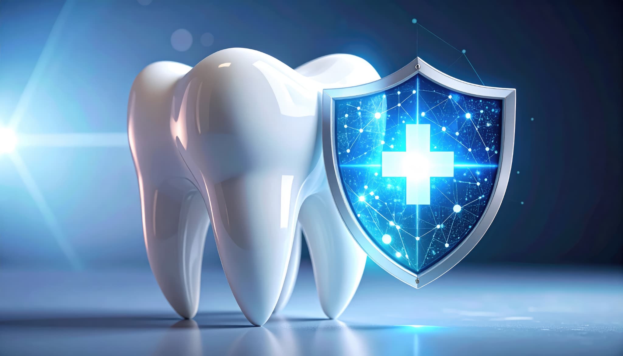 予防歯科を示す歯と盾